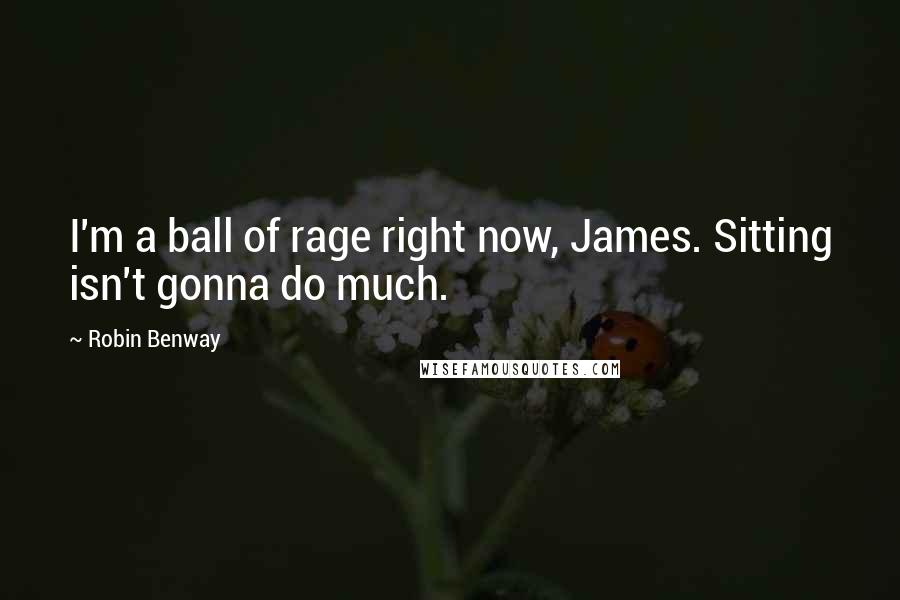 Robin Benway Quotes: I'm a ball of rage right now, James. Sitting isn't gonna do much.