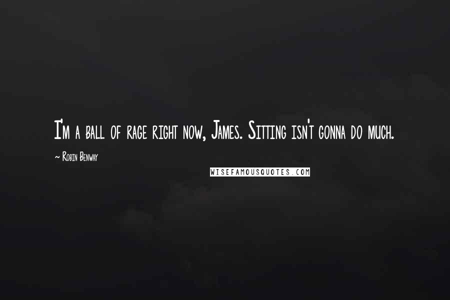 Robin Benway Quotes: I'm a ball of rage right now, James. Sitting isn't gonna do much.