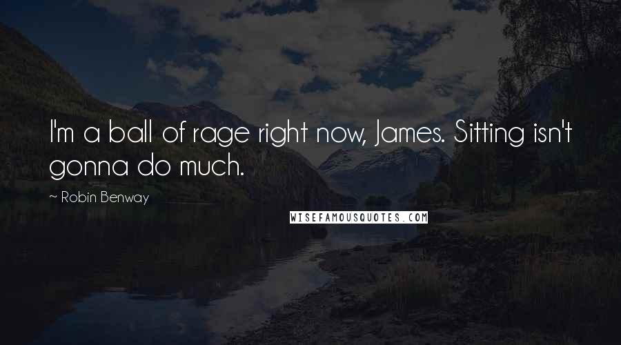 Robin Benway Quotes: I'm a ball of rage right now, James. Sitting isn't gonna do much.