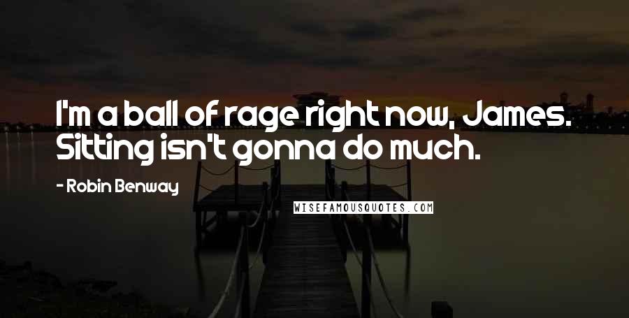 Robin Benway Quotes: I'm a ball of rage right now, James. Sitting isn't gonna do much.