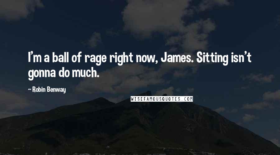 Robin Benway Quotes: I'm a ball of rage right now, James. Sitting isn't gonna do much.