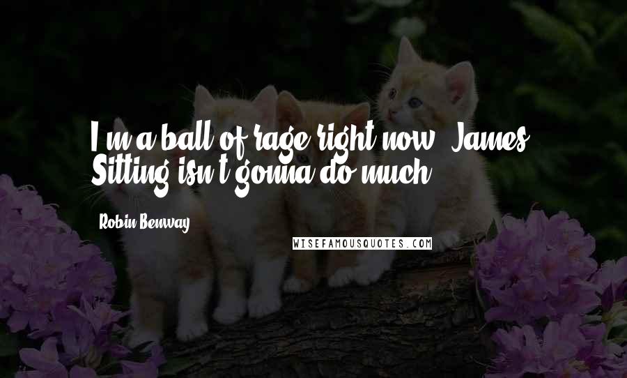 Robin Benway Quotes: I'm a ball of rage right now, James. Sitting isn't gonna do much.