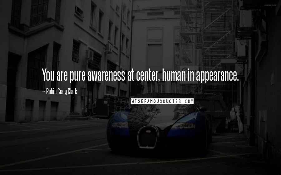 Robin Craig Clark Quotes: You are pure awareness at center, human in appearance.