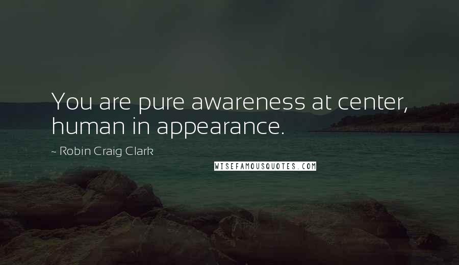 Robin Craig Clark Quotes: You are pure awareness at center, human in appearance.