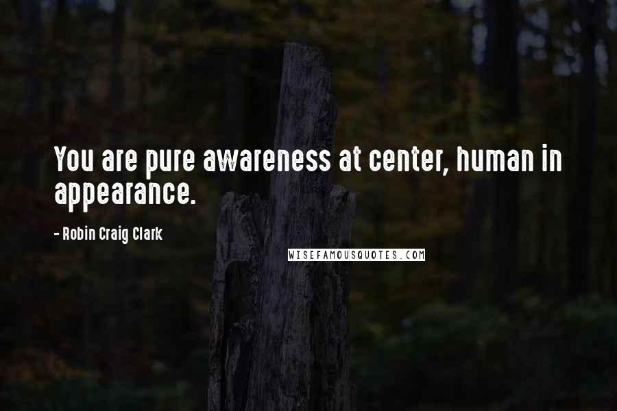 Robin Craig Clark Quotes: You are pure awareness at center, human in appearance.