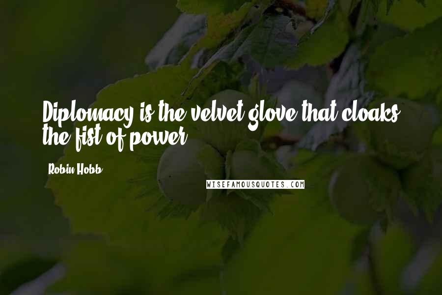 Robin Hobb Quotes: Diplomacy is the velvet glove that cloaks the fist of power.