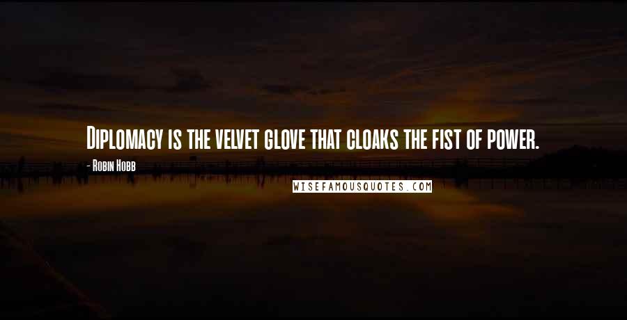 Robin Hobb Quotes: Diplomacy is the velvet glove that cloaks the fist of power.