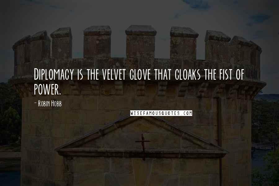 Robin Hobb Quotes: Diplomacy is the velvet glove that cloaks the fist of power.