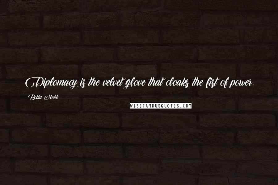 Robin Hobb Quotes: Diplomacy is the velvet glove that cloaks the fist of power.