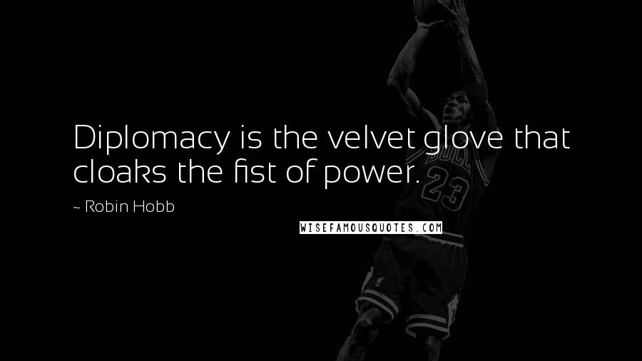 Robin Hobb Quotes: Diplomacy is the velvet glove that cloaks the fist of power.