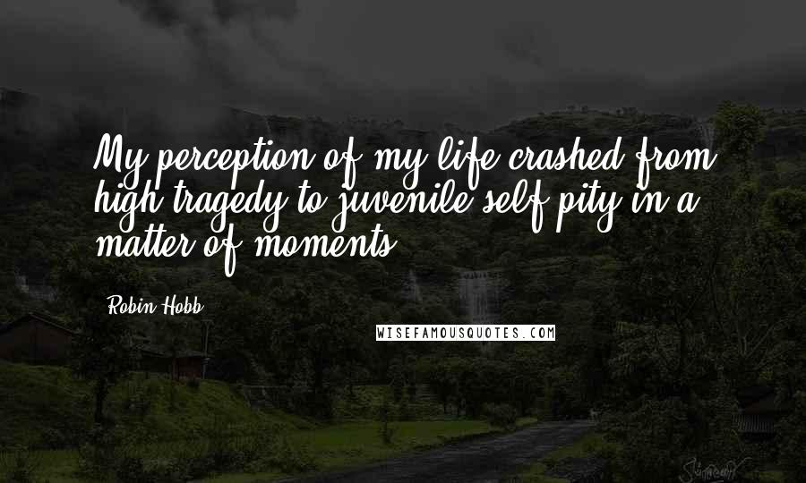 Robin Hobb Quotes: My perception of my life crashed from high tragedy to juvenile self-pity in a matter of moments.