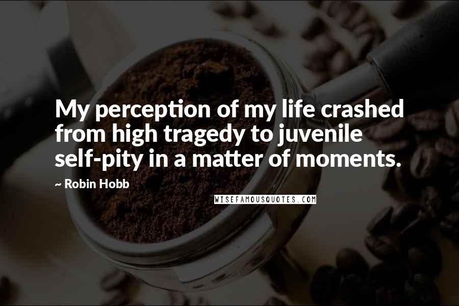 Robin Hobb Quotes: My perception of my life crashed from high tragedy to juvenile self-pity in a matter of moments.