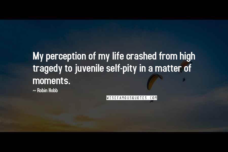 Robin Hobb Quotes: My perception of my life crashed from high tragedy to juvenile self-pity in a matter of moments.