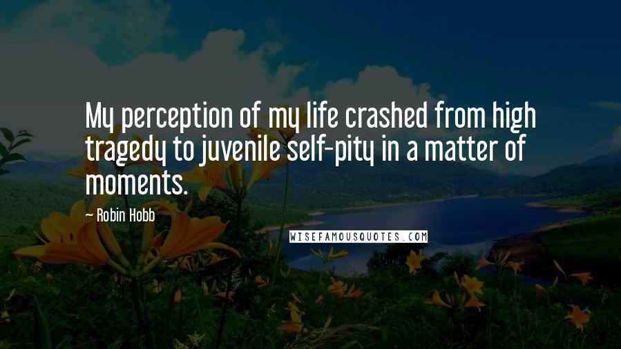 Robin Hobb Quotes: My perception of my life crashed from high tragedy to juvenile self-pity in a matter of moments.