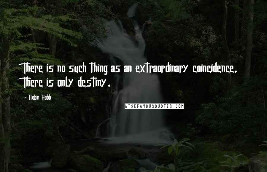 Robin Hobb Quotes: There is no such thing as an extraordinary coincidence. There is only destiny.