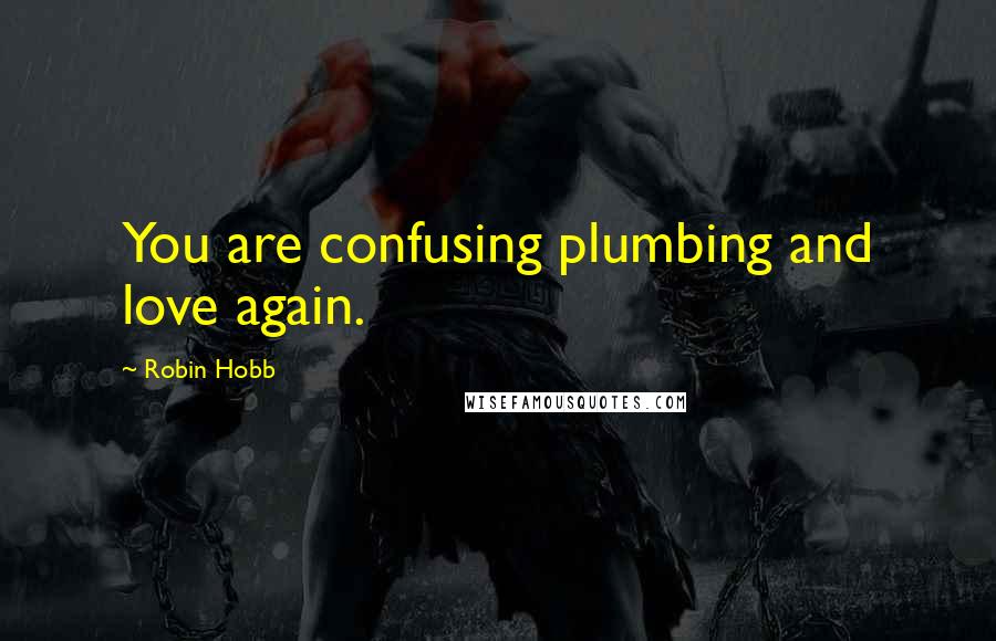 Robin Hobb Quotes: You are confusing plumbing and love again.