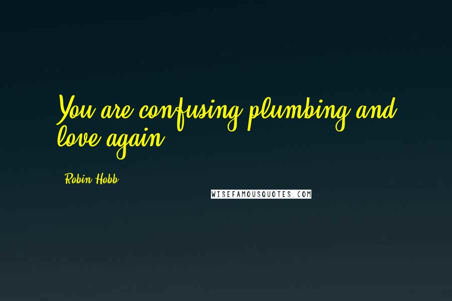 Robin Hobb Quotes: You are confusing plumbing and love again.