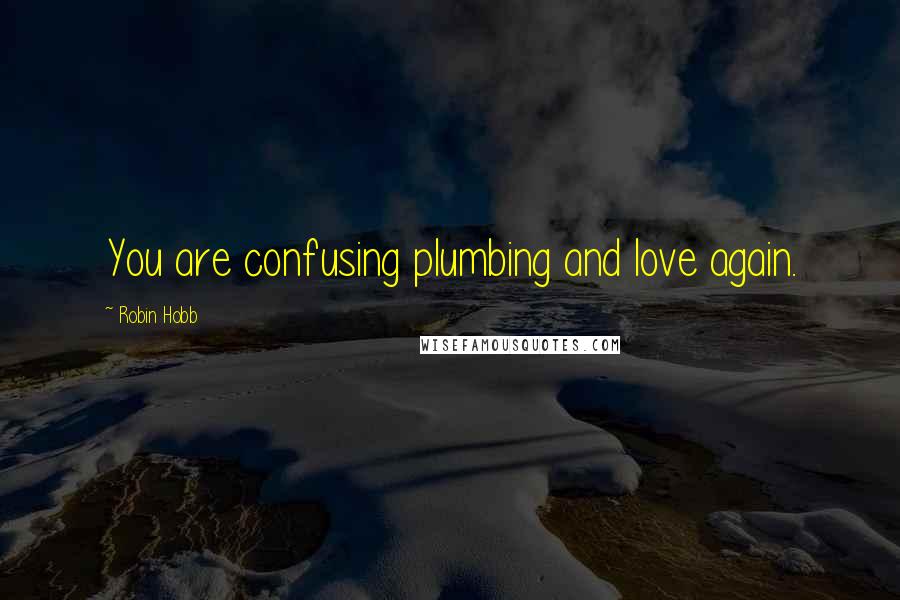 Robin Hobb Quotes: You are confusing plumbing and love again.