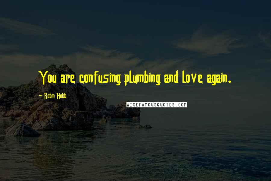 Robin Hobb Quotes: You are confusing plumbing and love again.