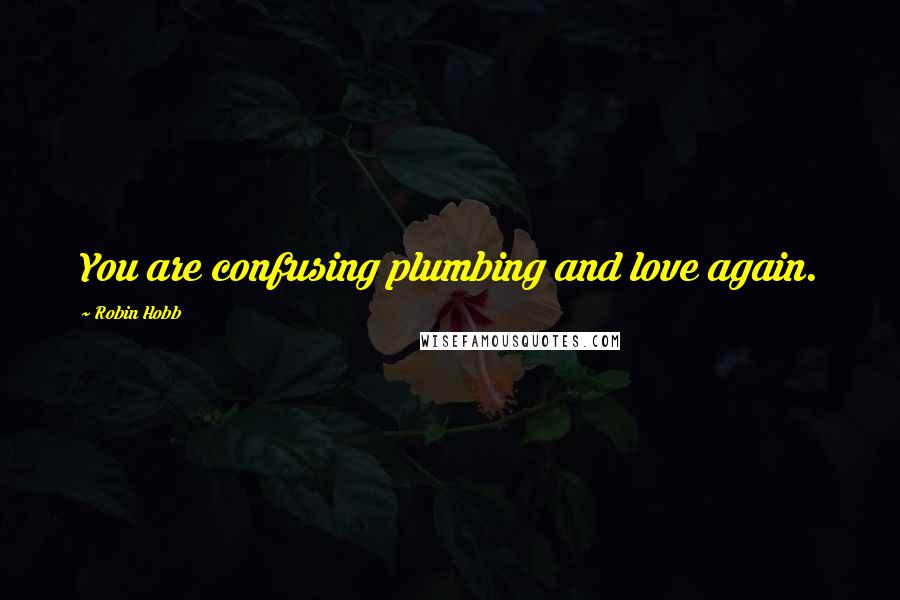 Robin Hobb Quotes: You are confusing plumbing and love again.