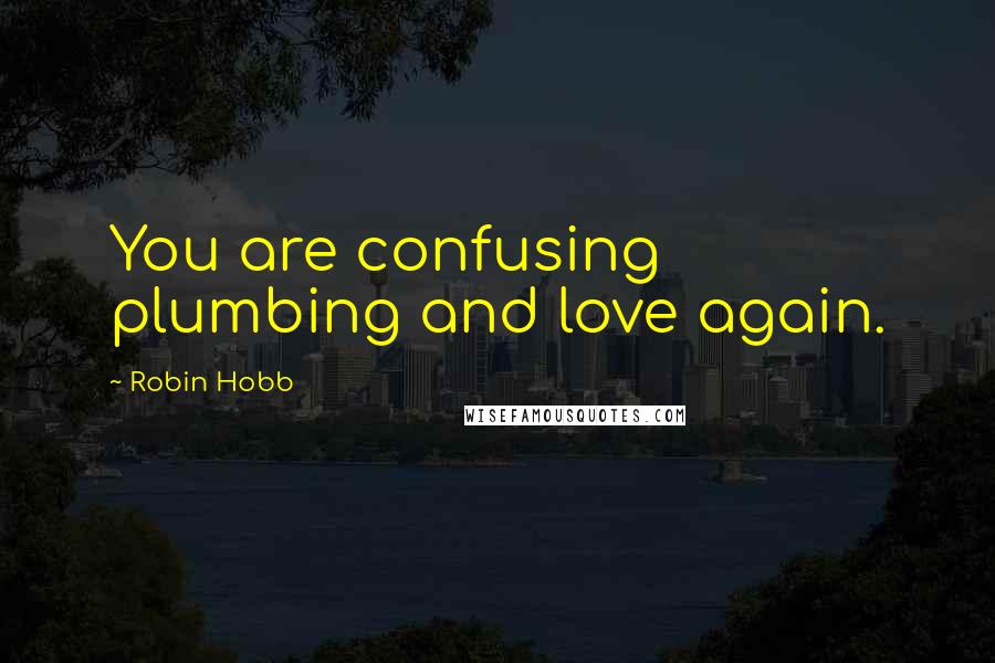 Robin Hobb Quotes: You are confusing plumbing and love again.