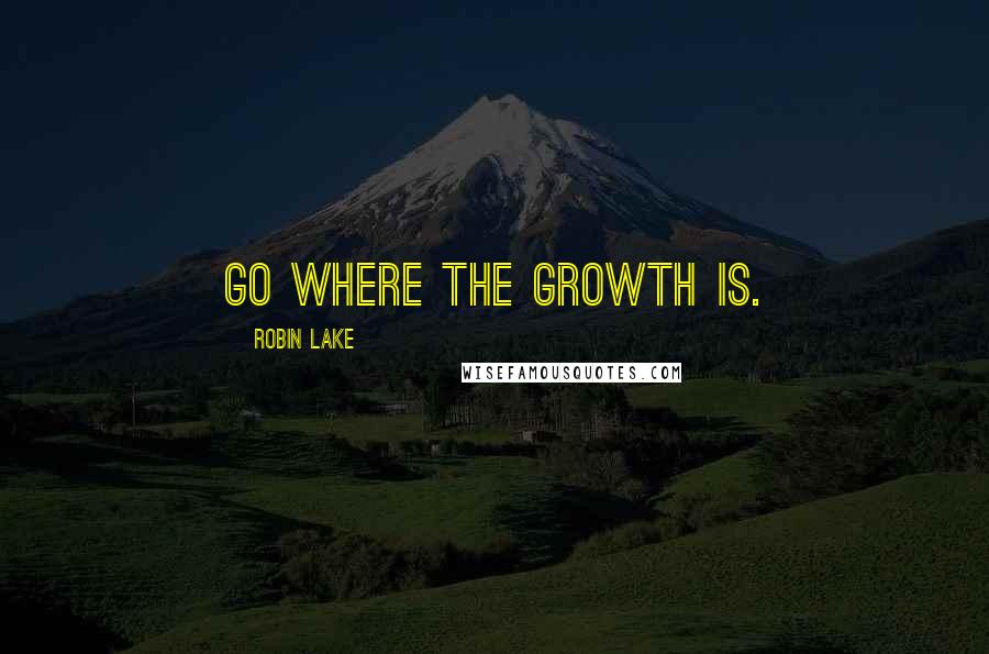 Robin Lake Quotes: Go where the growth is.