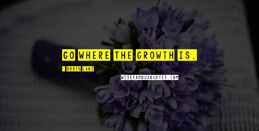 Robin Lake Quotes: Go where the growth is.