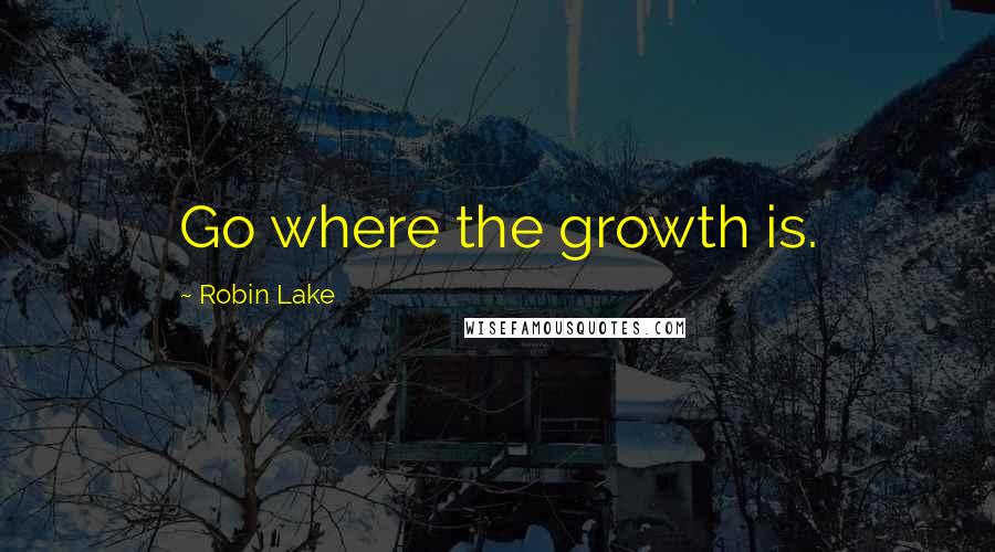 Robin Lake Quotes: Go where the growth is.