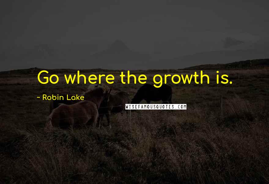 Robin Lake Quotes: Go where the growth is.