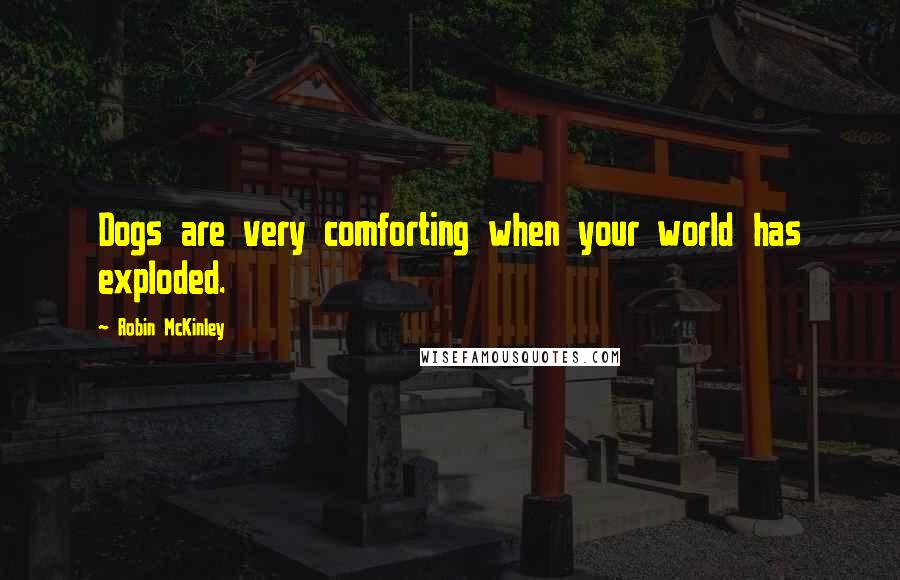 Robin McKinley Quotes: Dogs are very comforting when your world has exploded.