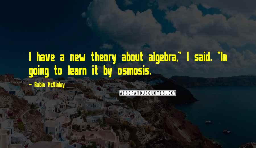 Robin McKinley Quotes: I have a new theory about algebra," I said. "In going to learn it by osmosis.