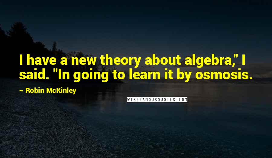 Robin McKinley Quotes: I have a new theory about algebra," I said. "In going to learn it by osmosis.