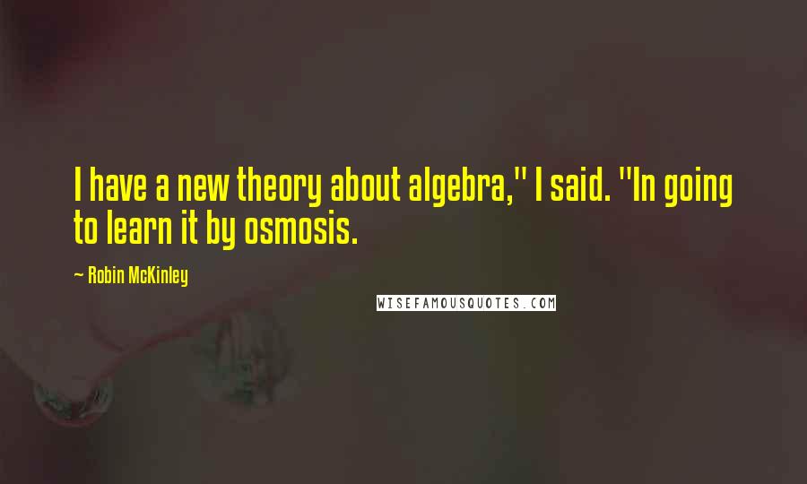 Robin McKinley Quotes: I have a new theory about algebra," I said. "In going to learn it by osmosis.