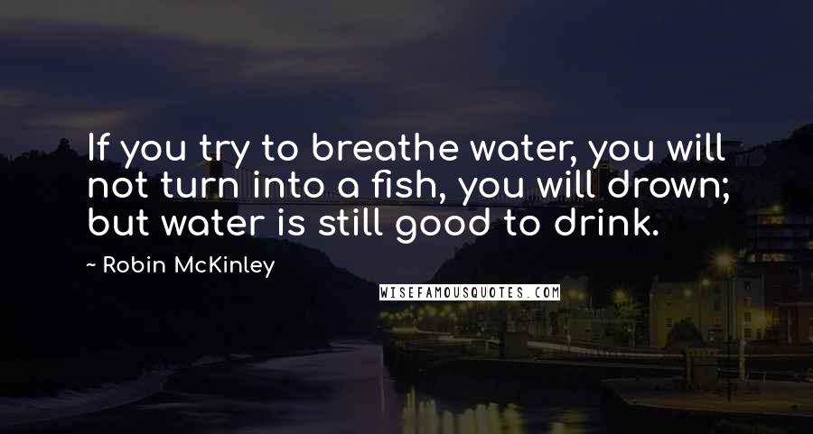 Robin McKinley Quotes: If you try to breathe water, you will not turn into a fish, you will drown; but water is still good to drink.