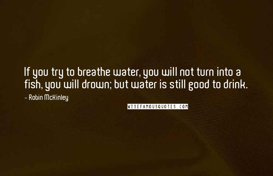 Robin McKinley Quotes: If you try to breathe water, you will not turn into a fish, you will drown; but water is still good to drink.