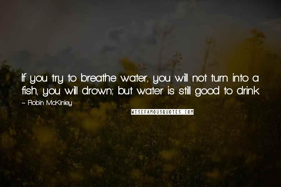 Robin McKinley Quotes: If you try to breathe water, you will not turn into a fish, you will drown; but water is still good to drink.