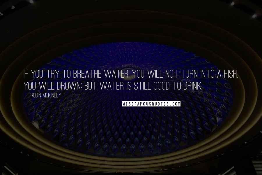 Robin McKinley Quotes: If you try to breathe water, you will not turn into a fish, you will drown; but water is still good to drink.