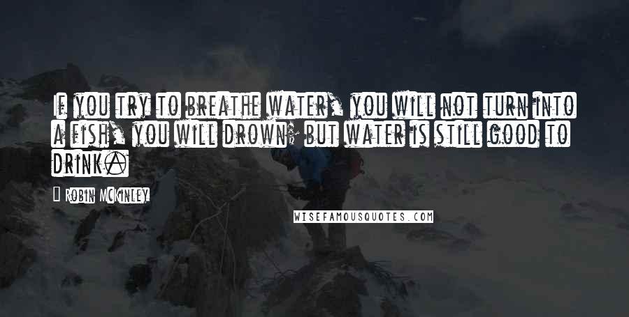 Robin McKinley Quotes: If you try to breathe water, you will not turn into a fish, you will drown; but water is still good to drink.
