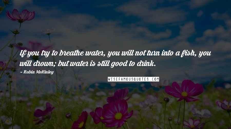 Robin McKinley Quotes: If you try to breathe water, you will not turn into a fish, you will drown; but water is still good to drink.
