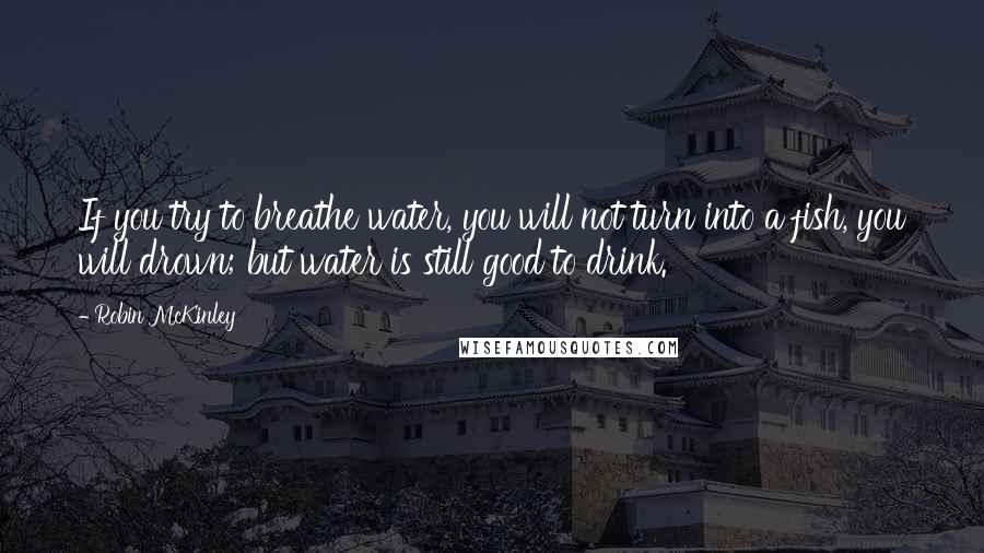 Robin McKinley Quotes: If you try to breathe water, you will not turn into a fish, you will drown; but water is still good to drink.