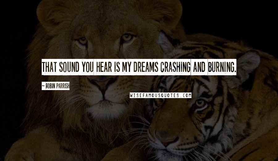 Robin Parrish Quotes: That sound you hear is my dreams crashing and burning.