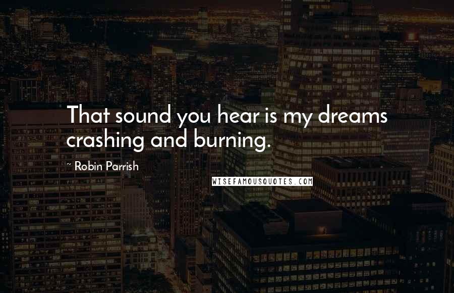 Robin Parrish Quotes: That sound you hear is my dreams crashing and burning.