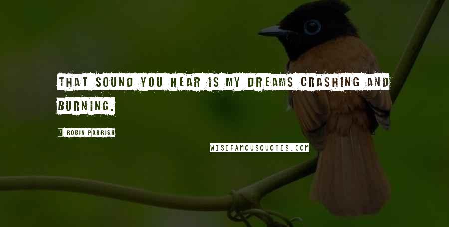 Robin Parrish Quotes: That sound you hear is my dreams crashing and burning.