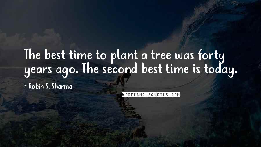 Robin S. Sharma Quotes: The best time to plant a tree was forty years ago. The second best time is today.
