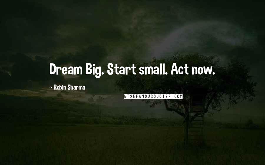 Robin Sharma Quotes: Dream Big. Start small. Act now.
