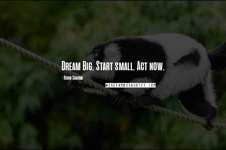 Robin Sharma Quotes: Dream Big. Start small. Act now.
