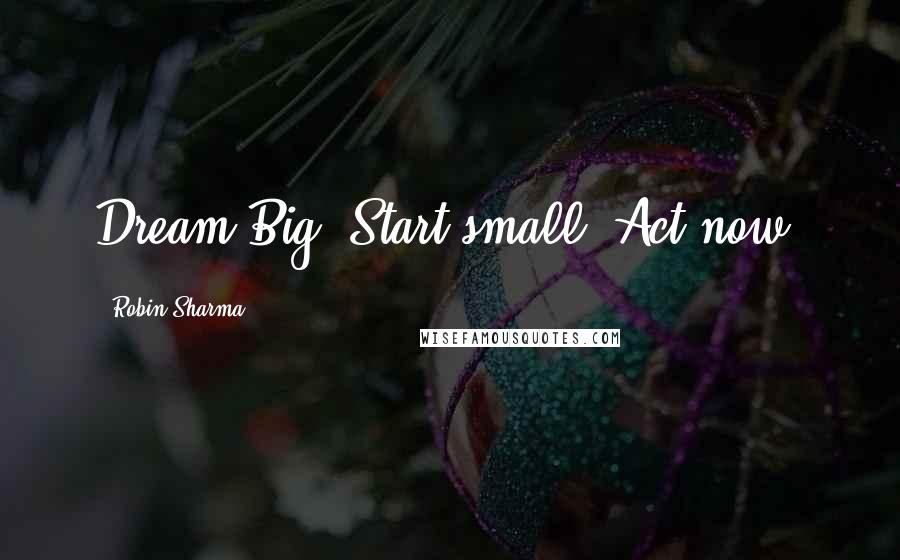 Robin Sharma Quotes: Dream Big. Start small. Act now.