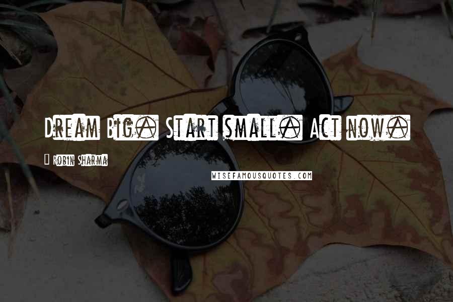 Robin Sharma Quotes: Dream Big. Start small. Act now.