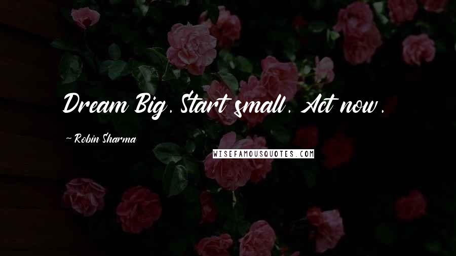 Robin Sharma Quotes: Dream Big. Start small. Act now.