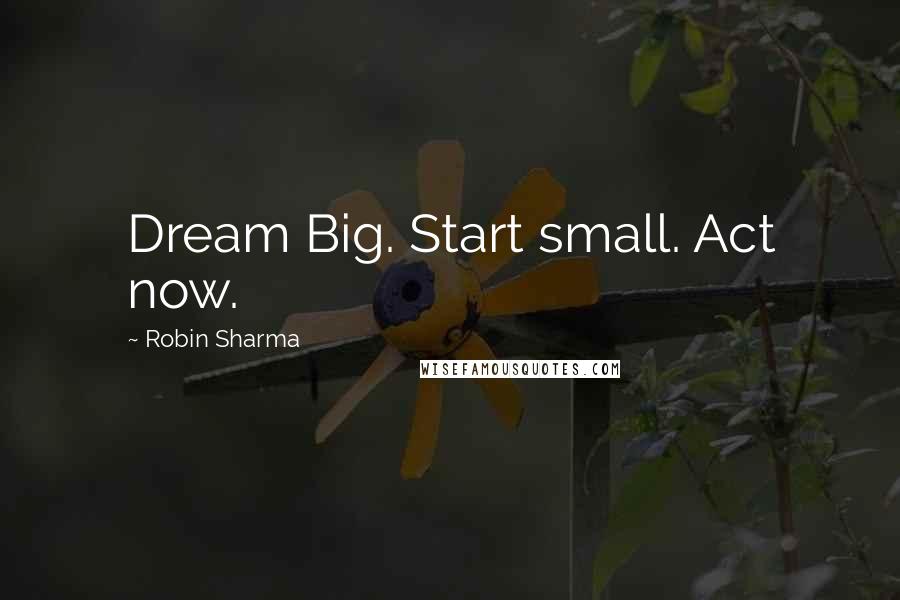 Robin Sharma Quotes: Dream Big. Start small. Act now.